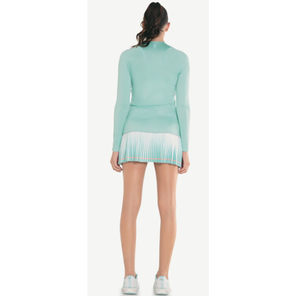 NWT K-Swiss Pleated L/S Long Sleeve Nile Green Tennis Women's Shirt - Size Small - Picture 2 of 11